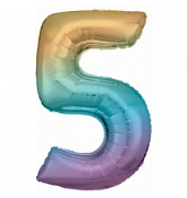 Luftballons Zahl 5 regenbogen