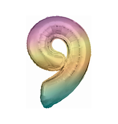 Luftballons Zahl 9 regenbogen Luftballons Zahl 9 regenbogen