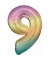 Luftballons Zahl 9 regenbogen