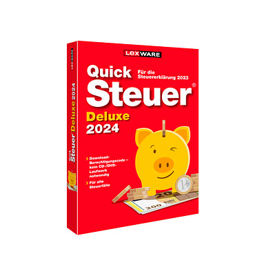 QuickSteuer Deluxe 2024 (für das Steuerjahr 2023) Software Vollversion (PKC)