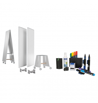 Whiteboard Design Thinking Bundle Small, 12412292, 178x90cm, lackiert, Aluminiumrahmen