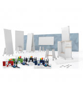 Whiteboard Design Thinking Bundle Large, 12412492, 178x90cm, lackiert, Aluminiumrahmen