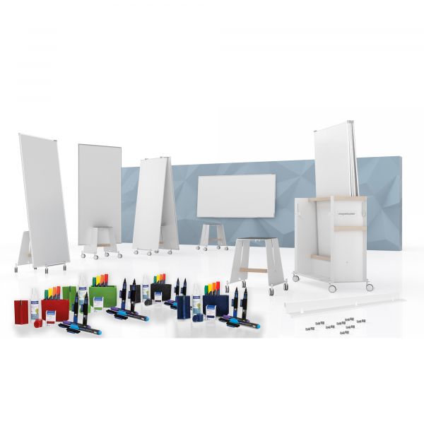 4013695066653 - Whiteboard Design Thinking Bundle Large 12412492 178x90cm lackiert Aluminiumrahmen 4013695066653 Magnetoplan