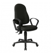 B&uuml;rodrehstuhl Point 60, schwarz / schwarz, mit Armlehnen, bis 110kg, ohne Kopfst&uuml;tze