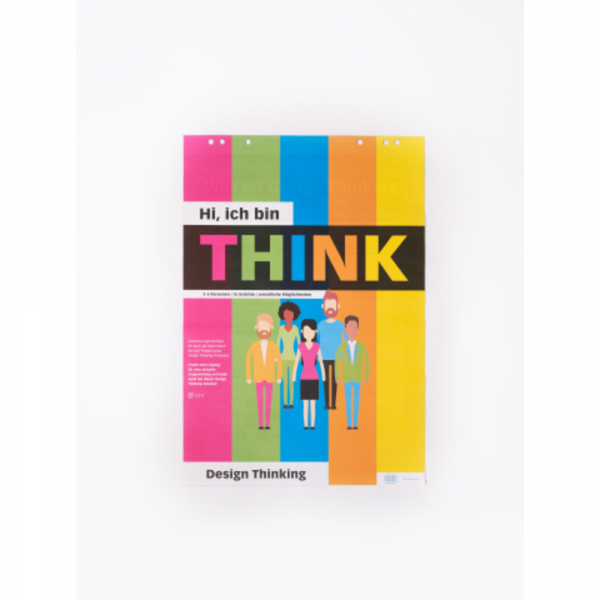 4057305058584 - Flipchartblock PLAYROOM THINK FLIP 14 vorgedruckte Blatt für Design Thinking Innovationsprozesse B 650 x H 970 mm Papier mehrfarbig 5 Stück