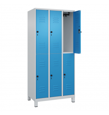 C+P Spind Classic PLUS doppelt 3Abteile 1950x900x500mm l.grl.bl