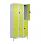 C+P Spind Classic PLUS doppelt 3Abteile 1950x900x500mm l.grc.gn