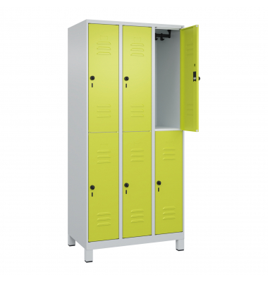 C+P Spind Classic PLUS doppelt 3Abteile 1950x900x500mm l.grc.gn