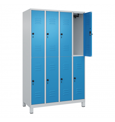 C+P Spind Classic PLUS doppelt 4Abteile 1950x1200x500mm l.grl.bl