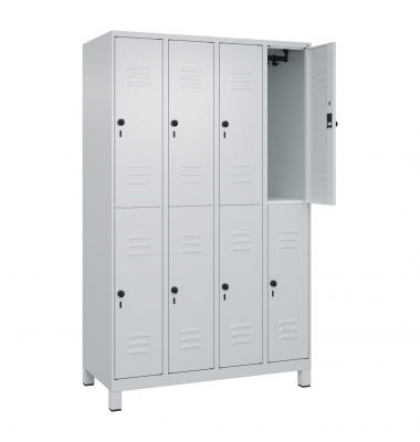 C+P Spind Classic PLUS doppelt 4Abteile 1950x1200x500mm l.grl.gr