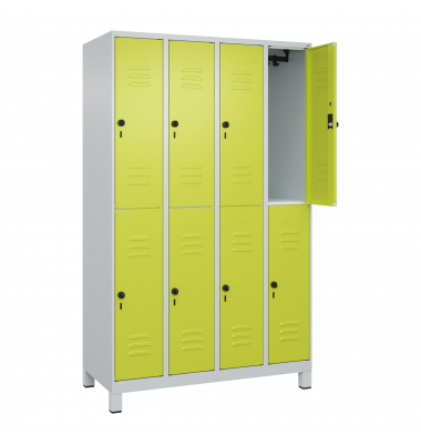 C+P Spind Classic PLUS doppelt 4Abteile 1950x1200x500mm l.grc.gn