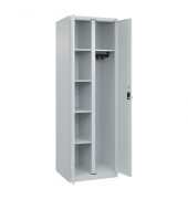 C+P Garderobenschrank Classic PLUS 2Abteile 1850x600x500mm l.grl.gr