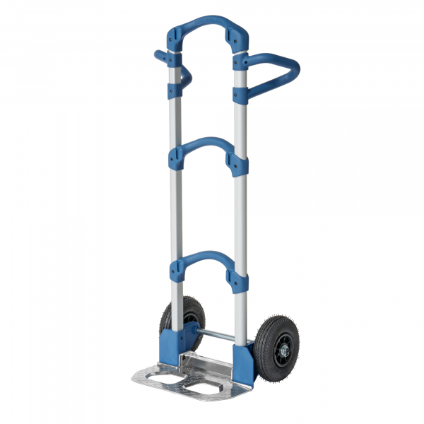 4017976517223 - Fetra Sackkarre Wuppi Aluminium mit klappbarer Schaufel abnehmbare Lufträder B 570 x T 445 x H 1250 mm