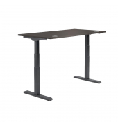 Sitz-Steh-Schreibtisch Flex Modul, elektrisch höhenverstellbar, 60,5-125,5cm (H), 200x80cm (BxT), rechteckig, eiche dunkel / schwarz