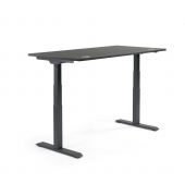 Sitz-Steh-Schreibtisch FLEX MODUL, elektrisch h&ouml;henverstellbar, 60,5-125,5cm (H), 160x80cm (BxT), rechteckig, anthrazit / schwar