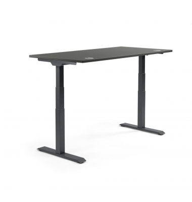 Sitz-Steh-Schreibtisch FLEX MODUL, elektrisch h&ouml;henverstellbar, 60,5-125,5cm (H), 160x80cm (BxT), rechteckig, anthrazit / schwar