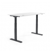 Sitz-Steh-Schreibtisch Flex Modul, elektrisch höhenverstellbar, 60,5-125,5cm (H), 180x80cm (BxT), rechteckig, weiß / schwarz