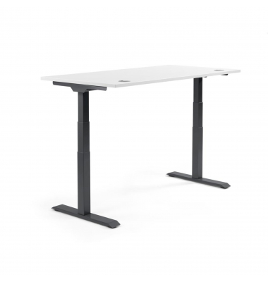 Sitz-Steh-Schreibtisch FLEX MODUL, elektrisch h&ouml;henverstellbar, 60,5-125,5cm (H), 120x80cm (BxT), rechteckig, wei&szlig; / schwarz