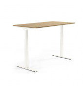 Sitz-Steh-Schreibtisch FLEX MODUL, elektrisch h&ouml;henverstellbar, 60,5-125,5cm (H), 160x80cm (BxT), rechteckig, eiche hell / wei&szlig;