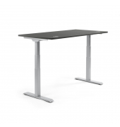 Sitz-Steh-Schreibtisch FLEX MODUL, elektrisch h&ouml;henverstellbar, 60,5-125,5cm (H), 180x80cm (BxT), rechteckig, anthrazit / alusil