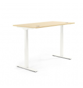 Sitz-Steh-Schreibtisch Flex Modul, elektrisch höhenverstellbar, 60,5-125,5cm (H), 120x80cm (BxT), rechteckig, ahorn / weiß