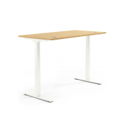 Sitz-Steh-Schreibtisch Flex Modul, elektrisch höhenverstellbar, 60,5-125,5cm (H), 180x80cm (BxT), rechteckig, buche / weiß