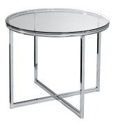 Glastisch rund 550x450mm Gestell verchomt
