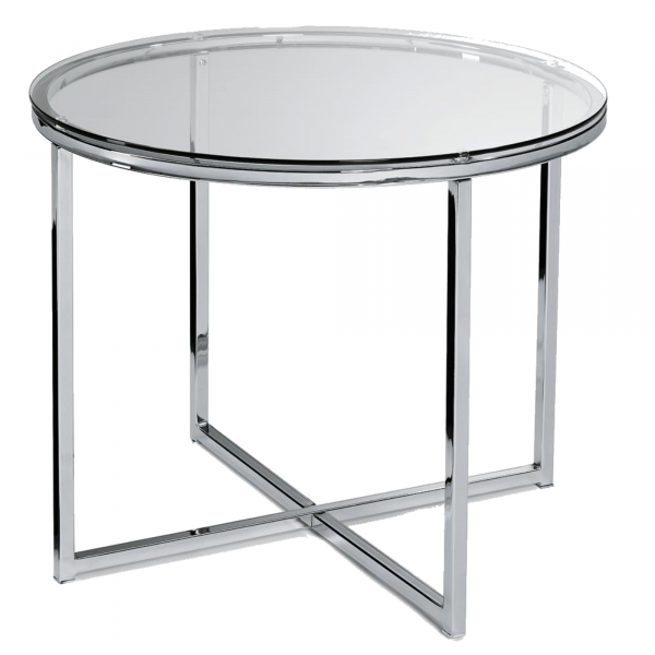 4003969134805 - Beistelltisch XABI 55cm (H) 55x45x55cm (BxHxT) (BxT) rund transparent   chrom 4003969134805 Soennecken