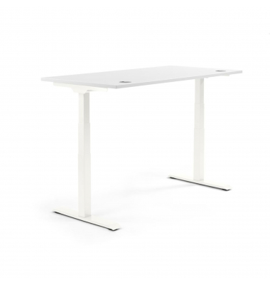 Sitz-Steh-Schreibtisch FLEX MODUL, elektrisch h&ouml;henverstellbar, 60,5-125,5cm (H), 160x80cm (BxT), rechteckig, wei&szlig; / wei&szlig;