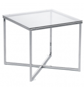 Glastisch eckig 500x450x500 Gestell verchromt