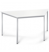 Konferenztisch BASE MODUL 810062201, 72cm (H), 160/80x69cm (BxT), 3 Personen, Trapezform, weiß / silber