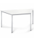Konferenztisch BASE MODUL, 72cm (H), 160/80x69cm (BxT), 3 Personen, Trapezform, wei&szlig; / silber
