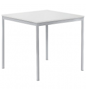 Konferenztisch BASE MODUL, 72cm (H), 80x80cm (BxT), rechteckig, wei&szlig; / silber