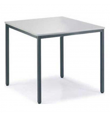 Konferenztisch BASE MODUL, 72cm (H), 80x80cm (BxT), rechteckig, lichtgrau / anthrazit