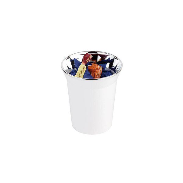 4004133000254 - APS Tischabfall- Besteckbehälter TOP CHROME weiß 4004133000254 - APS Tischabfall- Besteckbehälter TOP CHROME weiß