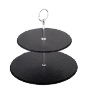 Etagere schwarz, silber 24,0 cm