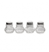 Salz- & Pfefferstreuer-Set Mini transparentsilber 4-tlg.