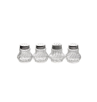Salz- & Pfefferstreuer-Set Mini transparentsilber 4-tlg.