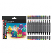 Permanentmarker-Set GRAPHIX SUGARHOLIC, 148000000100, Pack, 12-farbig sortiert, 1-7mm Rundspitze, Keilspitze