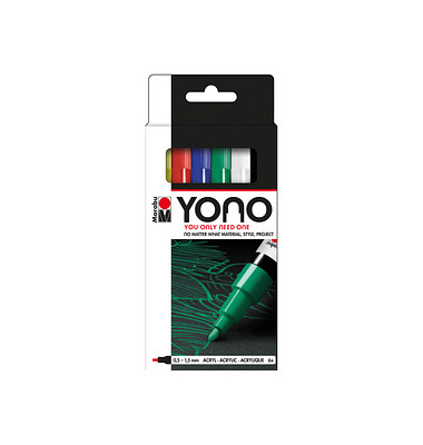 YONO Acrylstifte-Set farbsortiert 0,5 - 1,5 mm