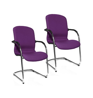 2 Topstar Besucherstühle Open Chair 110 OC690 T33 lila Stoff