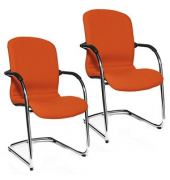 2 Topstar Besucherstühle Open Chair 110 OC690 T34 orange Stoff