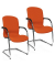 2 Topstar Besucherstühle Open Chair 110 OC690 T34 orange Stoff