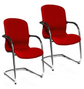 2 Topstar Besucherstühle Open Chair 110 OC690 T31 rot Stoff