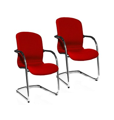 2 Topstar Besucherstühle Open Chair 110 OC690 T31 rot Stoff