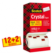 12 + 2 GRATIS: Scotch Crystal Klebefilm kristall-klar 19,0 mm x 33,0 m + GRATIS