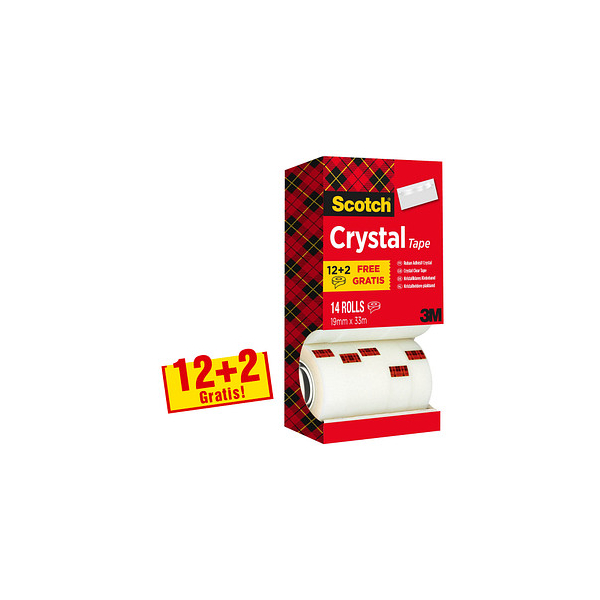 4054596687486 - 12 + 2 GRATIS Crystal Klebefilm kristall-klar 190 mm x 330 m + GRATIS 4054596687486 14 Stück