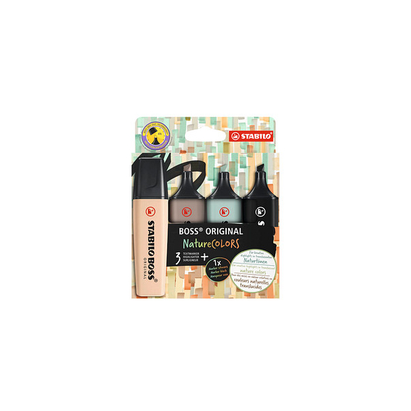 4006381603133 - Textmarker STABILO BOSS ORIGINAL NatureCOLORS EO70 4-2-5 Etui 4-farbig sortiert 2-5mm Keilspitze 4006381603133 4 Stück 4006381603133 - Textmarker STABILO BOSS ORIGINAL NatureCOLORS EO70 4-2-5 Etui 4-farbig sortiert 2-5mm Keilspitze 4006381603133 4 Stück