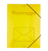 Eckspannmappe Postmappe 4442718, A4 gelb Kunststoff, mit 3 Einschlagklappen