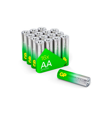 16 GP Batterien SUPER Mignon AA 1,5 V